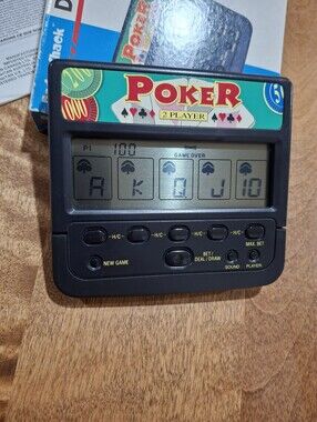 Vintage Radio Shack Draw Poker Handheld Electronic Game 1-2 Player *Works*